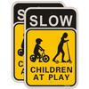 Slow Down Kids Playing Yard Sign 2D Reflective Metal Decorative Safety Sign for Neighborhood