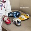 Korean Children's Casual Shoes Fashionable Retro Sports Shoes Lace Pearl Bow German Training Shoes
