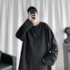 Men T-shirt Long Sleeve O Neck Solid Color Loose Pullover Warm Soft Plus Size Men Spring Top for School