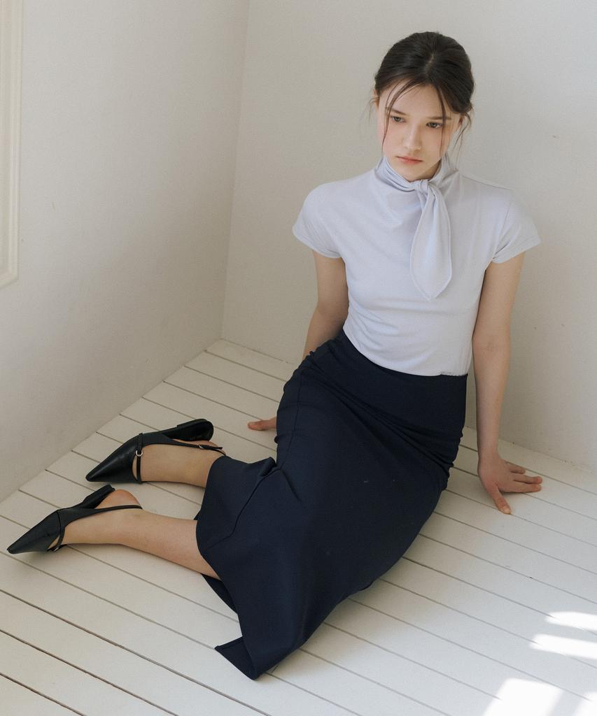 Riorg Ce Unbalanced Mermaid Skirt Navy