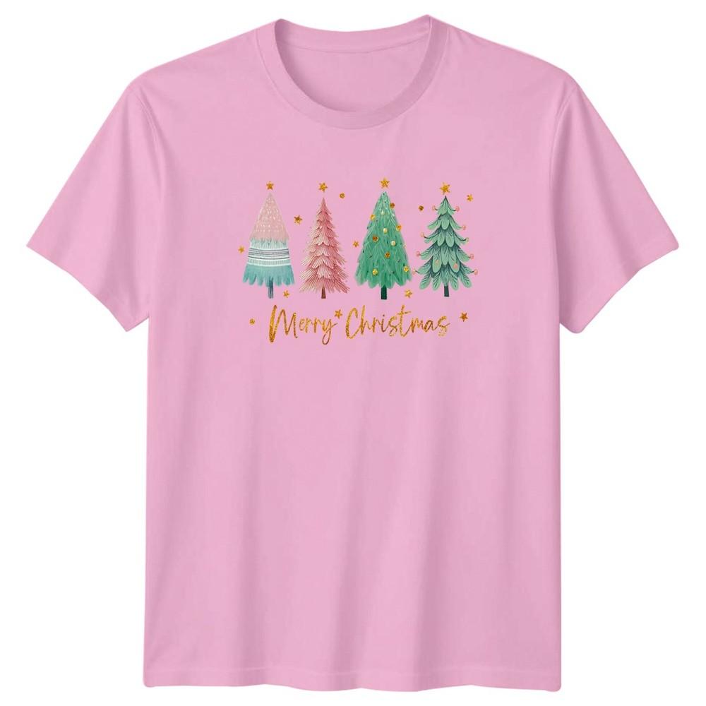 Merry Christmas Trees Holiday Unisex TShirt Unisexs Unisexs Festive Graphic Tee