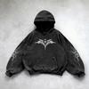 Retro Gothic Graphic Print Hip Hop Hoodie for Men Y2k Grunge Punk Casual Loose Pullover Women Streetwear Sweatshirt Hoodies