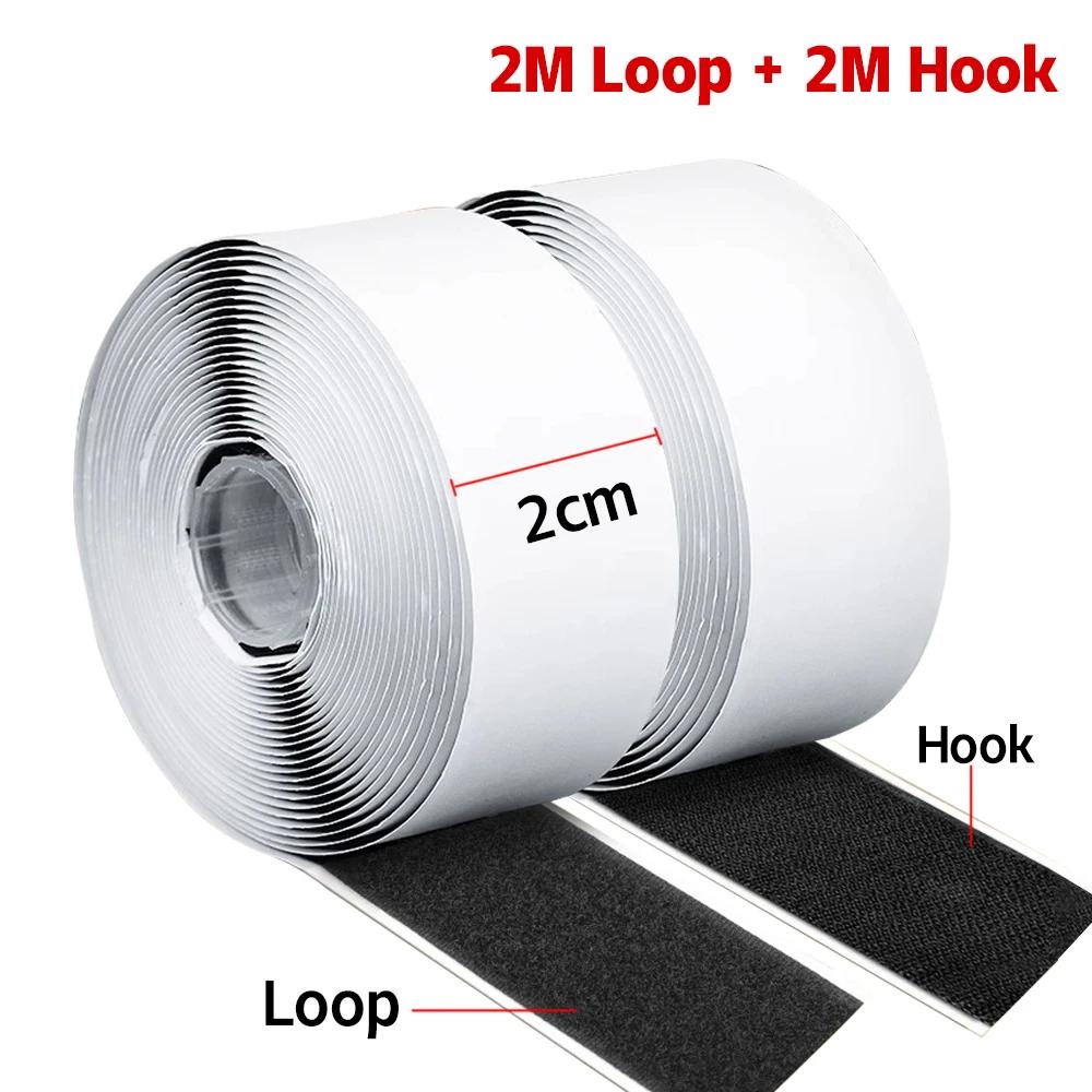 

2/5M Magic Tap Self Adhesive Fastener Hook and Loop Strips Glue Double-Side Mounting Tapes DIY Stickers for Home Car Accessories