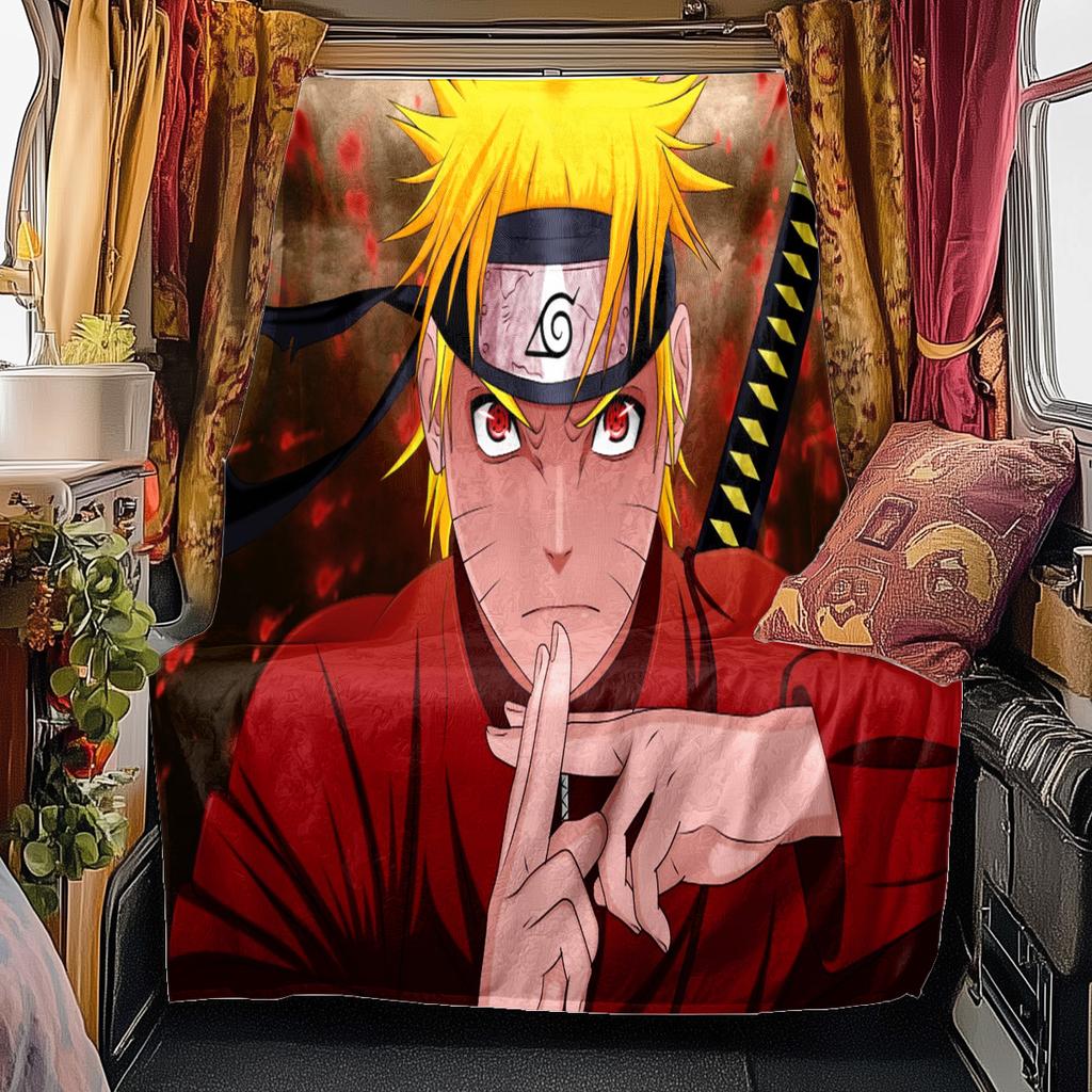 Japanese Anime Cartoon NARUTO Famous Uzumaki Naruto Blanket Soft Home Furnishing Nap Decoration Four Seasons Warm Sherpa Blanket B9