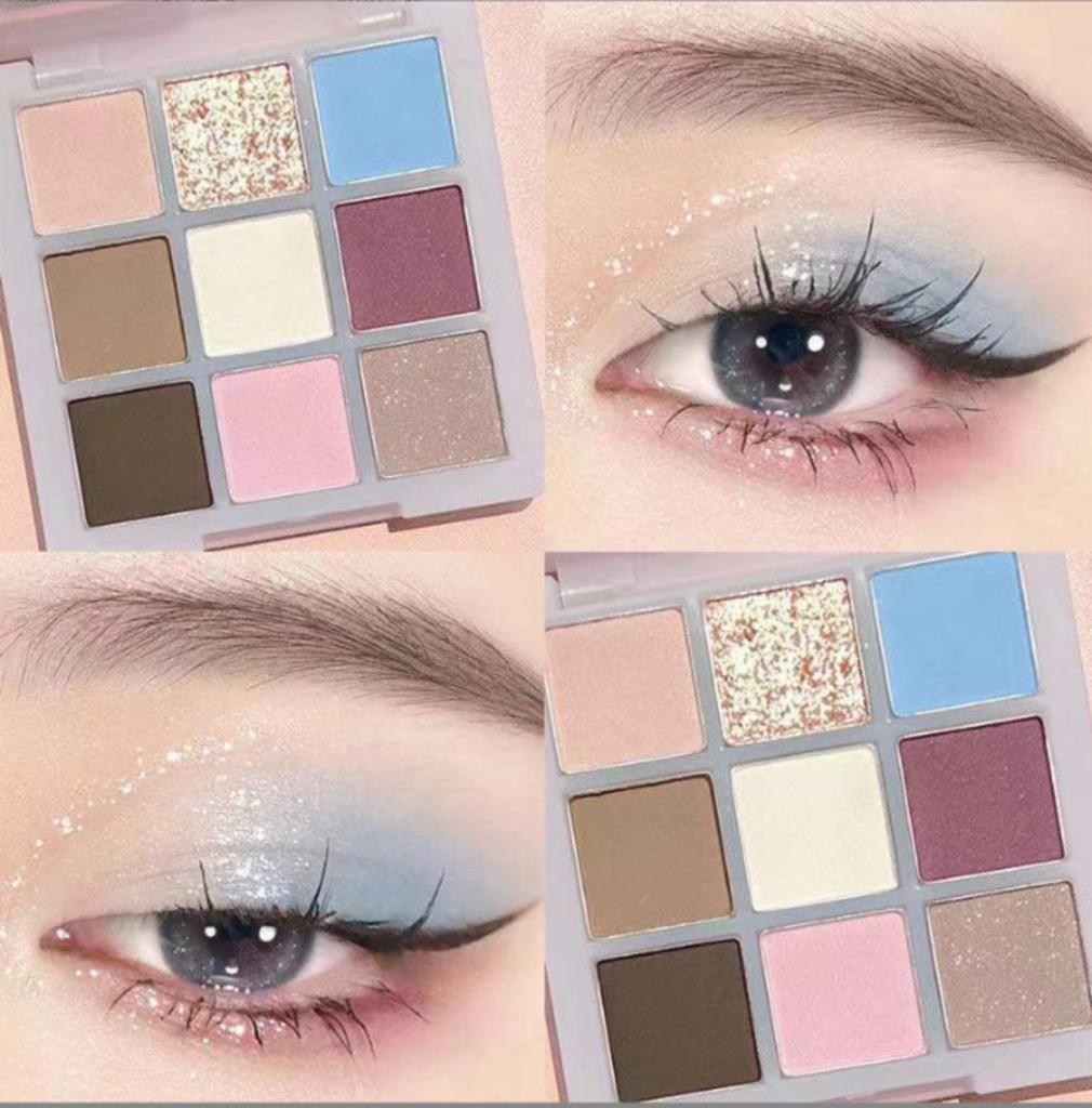 Nine Colors Eyeshadow Palettes Butter Orange Brown Plate Taro Clays Earth Color Glitter Pearl Affordable Student Eyeshadow