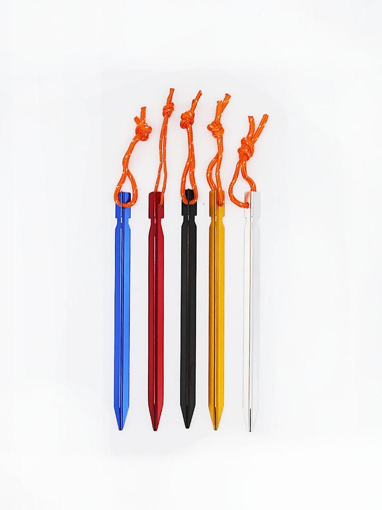 18cm Aluminum Alloy Triangular Tent Stake - Windproof & Reinforced with Rope, Outdoor Ground Accessory