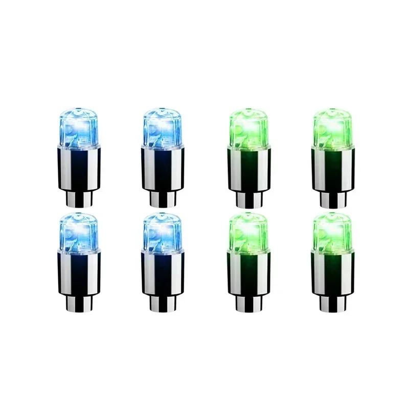 2/4/8pcs LED Tire Valve Stem Caps Neon Light Waterproof Wheel Spoke Lights LED Tire Lamp for Motorcycle Bicycle Car Accessories