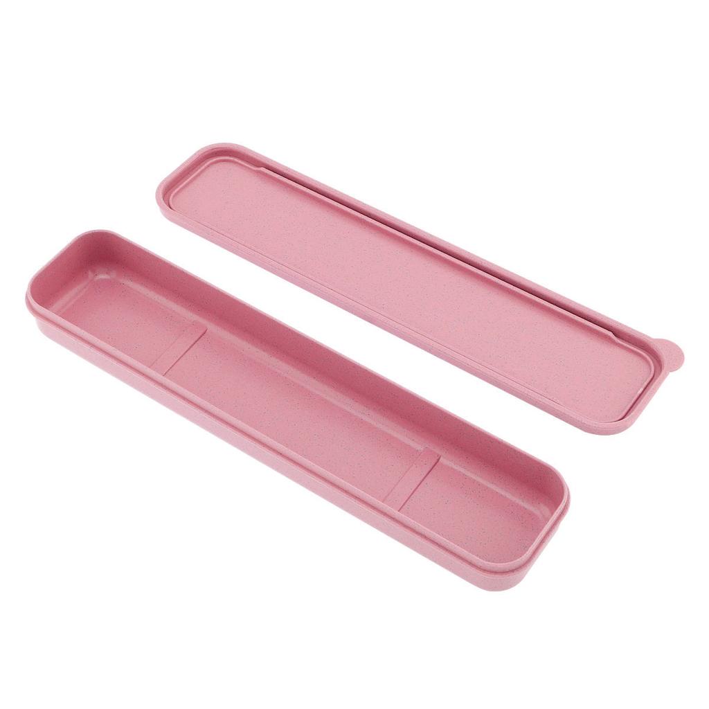 Split Type Wheat Straw Portable Tableware Storage Box Dinnerware Boxes for Camping, School , Picnics