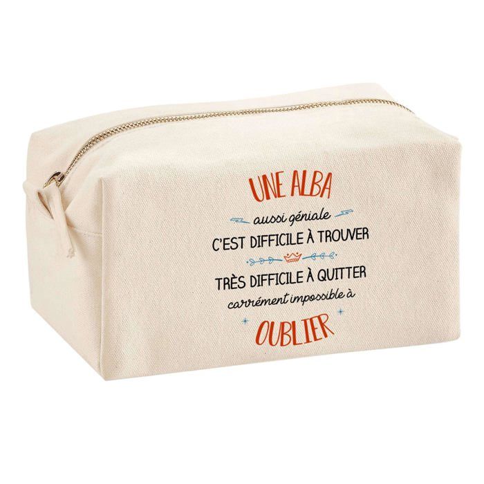 Tote bag - PLANETEE - Trousse Multifonction Une Alba Aussi Géniale - Coton imprimé en France - Grande contenance - Anses solides