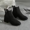 Winter Boots Women  Ankle Boots For Women Thick Heel Slip On Ladies Shoes Boots
