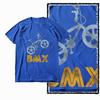 G47 Royal Blue Vintage Streetwear Cotton  Men's BMX Bicycle Printed Graphic T-shirt |  Big Size Cool O-neck Men's Tee Tshirt