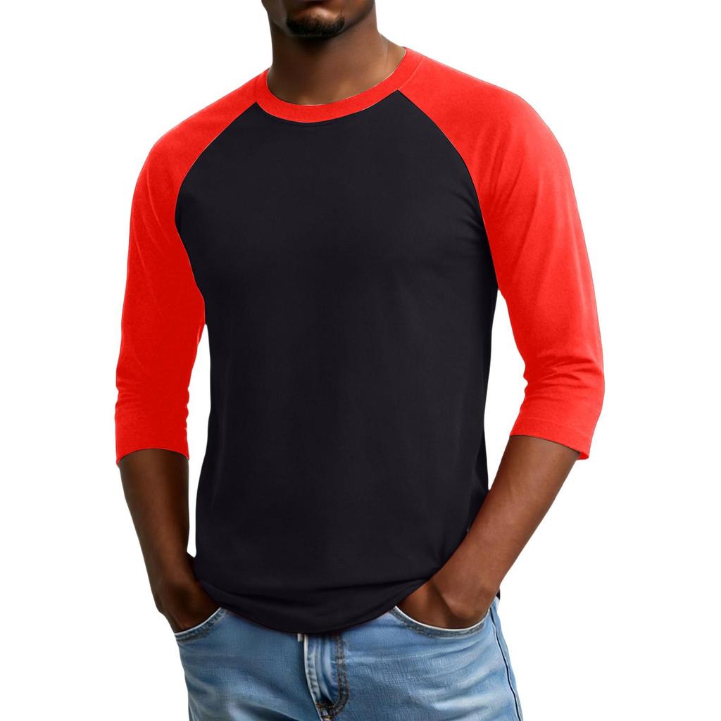 Men's Raglan Sleeve Three-quarter Sleeve Top