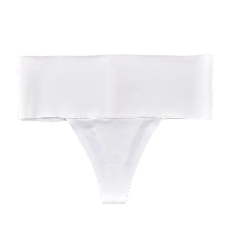 

Женское нижнее белье бикини, простые бесшовные трусики со средней посадкой из ледяного шелка, дышащие стринги с расширенной талией, подкладка из чистого хлопка XL белый
