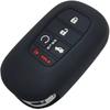 Silicone Rubber Key Fob Cover Compatible with (5 Buttons) -2025 Honda Accord Civic HR-V CR-V Pilot Sport SI EX EX-L Touring (Black Pink)