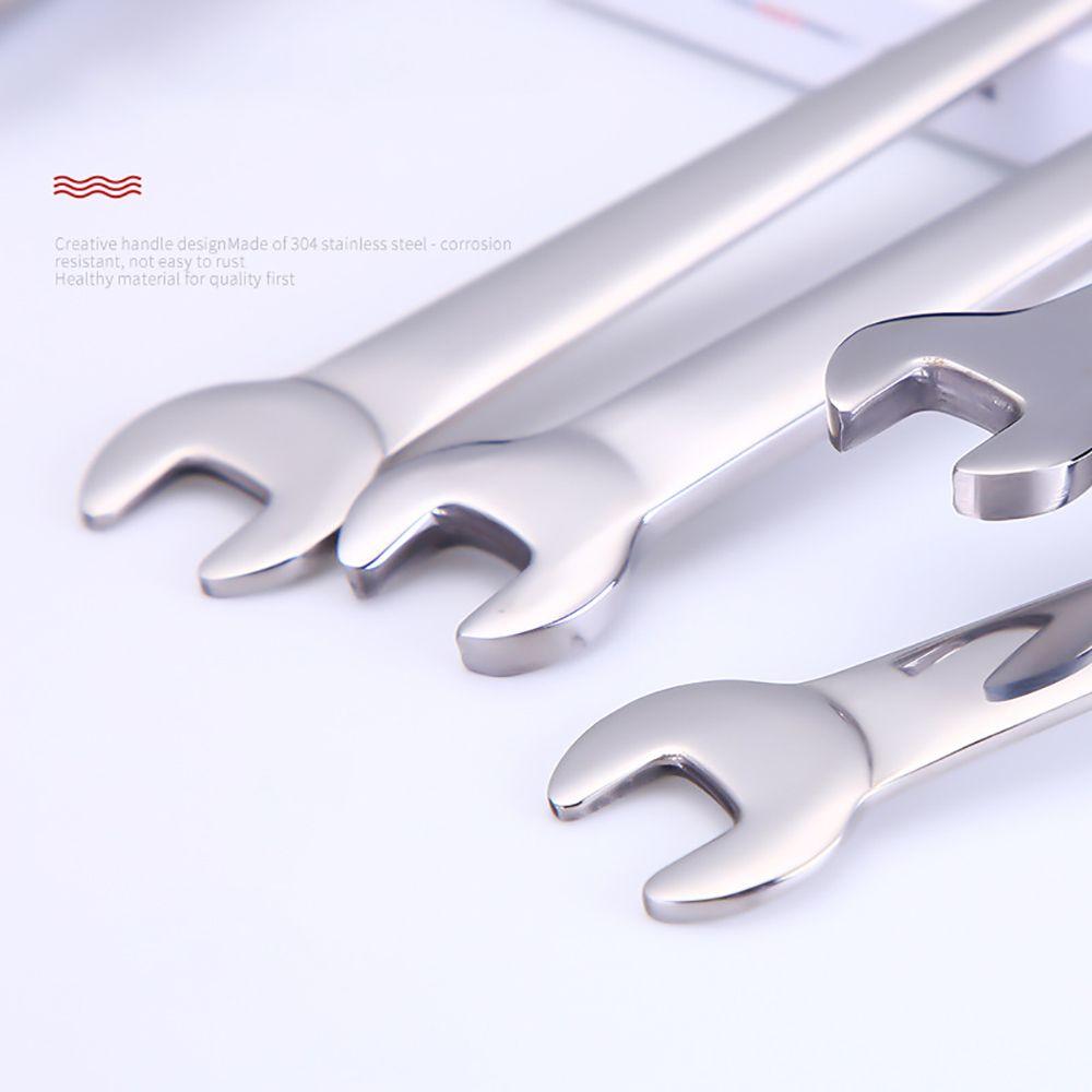 Industrial Style Smooth Edge Tea Fork Wrench Shape Mirror Polished Home Cutlery Dinner Spoon Kitchen Accessories Tableware