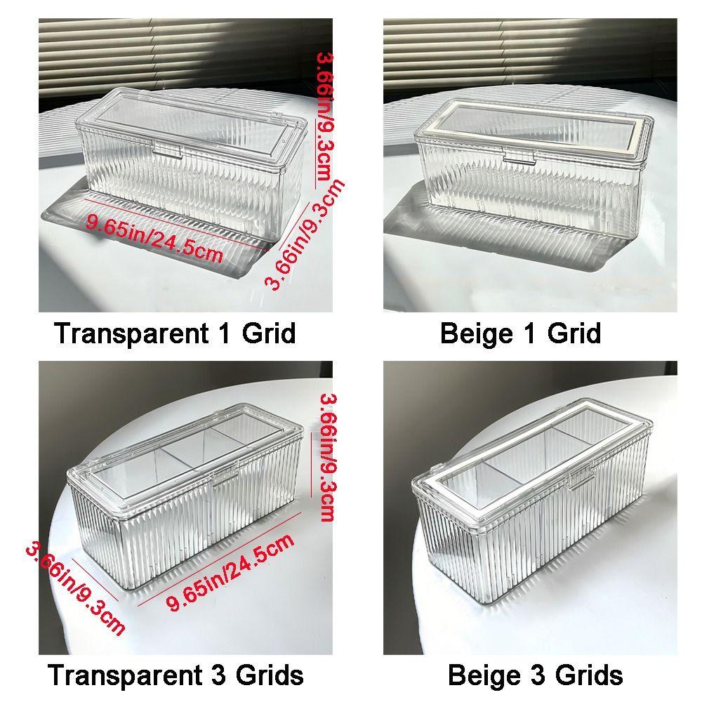 Plastic Tea Bag Storage Box Transparent Dust-proof Straw Storage Box Large Capacity with Lid Cosmetic Storage Box Bedroom