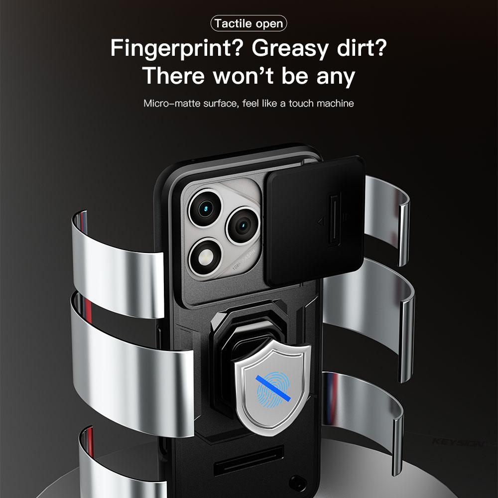 KEYSION Shockproof Armor Case for HONOR 400 Lite 5G Slide Camera Lens Protection Ring Phone Cover for Huawei Honor 400 Lite 5G