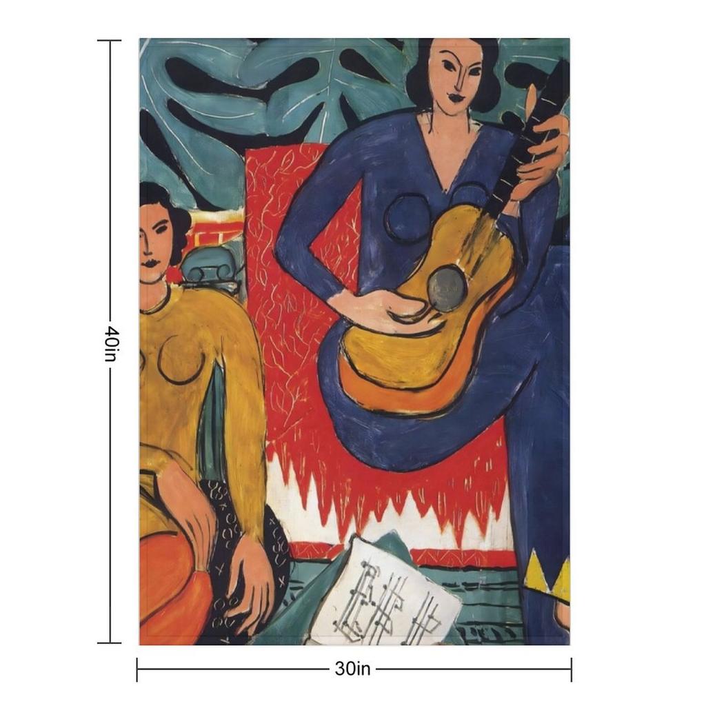 The music by Henri Matisse 1939 Throw Blanket Softest Plaid on the sofa manga Flannel Fabric Blankets