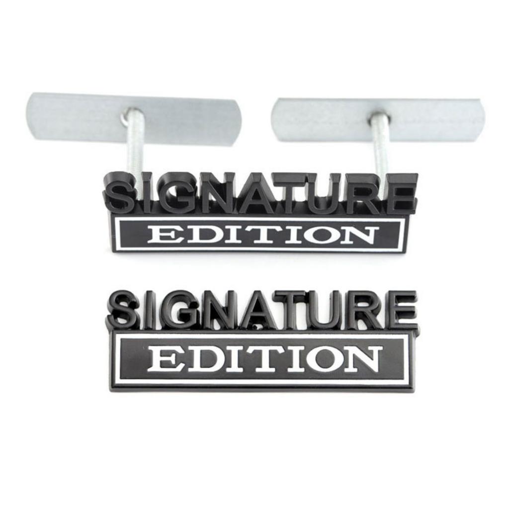 1Pc 3D Metal SIGNATURE Edition Logo Car Front Grille Badge Side Fender Rear Trunk Emblem Sticker Decal