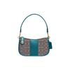 Swinger 23 Color Block Classic Monogram Fabric And Leather Shoulder Bag Women Shoulder Bag Gray Blue CD678-B4UQ9