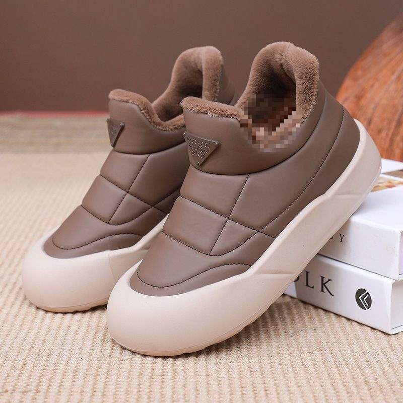 

Зимние новые бархатные утолщенные модные сноубутсы, непромокаемые, с толстой подошвой, хлопковые ботинки на одной педали, теплые, универсальные хлопковые туфли 41