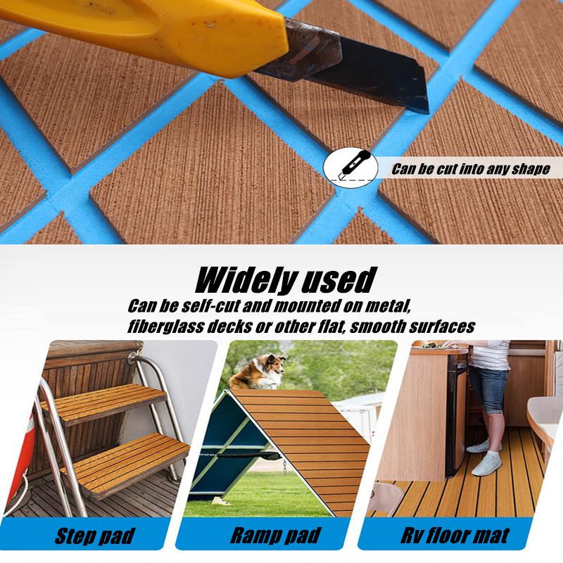 2400X450X6mm EVA Foam Decking Sheet Anti-Skid Boat Deck Self-Adhesive Yacht Flooring Pad Anti-fatigue Mat Luxury Diamond Shapes