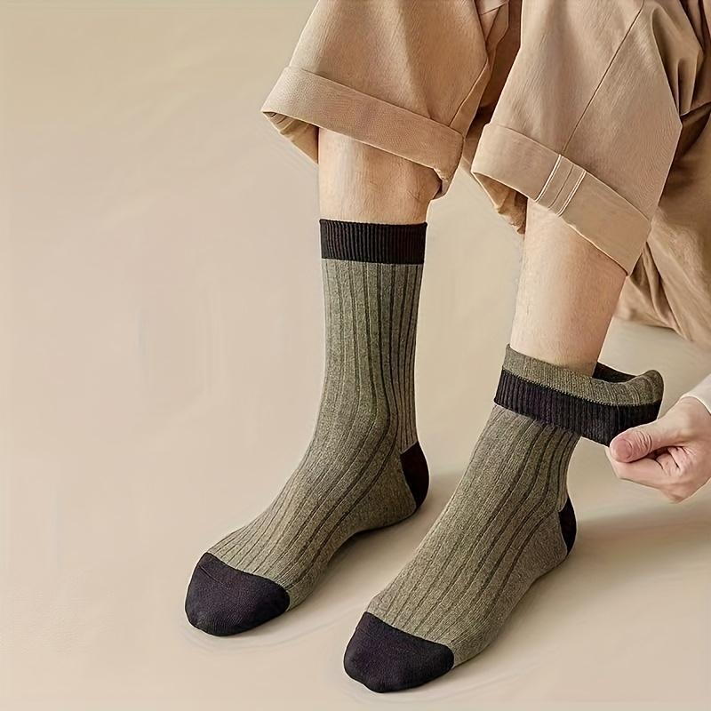 10 paia/5 paia Calzini Invernali Caldi Ispessiti da Uomo - Lavorazione a Maglia Peluche, Tutte le Stagioni - Calzini a Compressione Ammortizzati - Calzini Termici Resistenti da Uomo