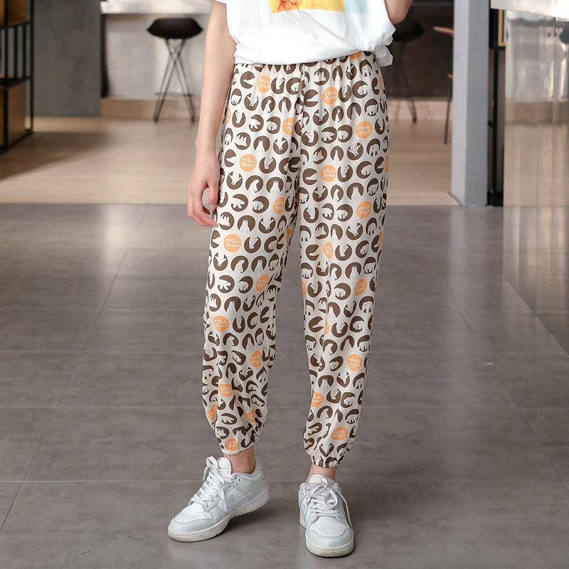 Boys Summer Loose Harem Long Pants Kids Printed Casual Baggy Comfy Trousers