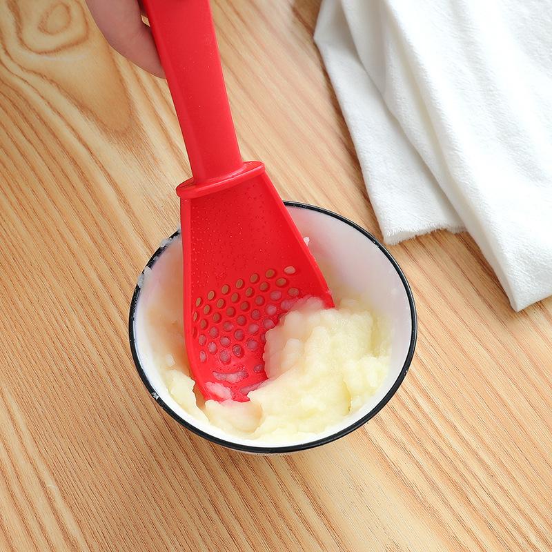 Multifunctional Filter Colander for Rice Spoon Household Kitchen Grinding Cooking Spoon Drain Spoon Kitchen Supplies