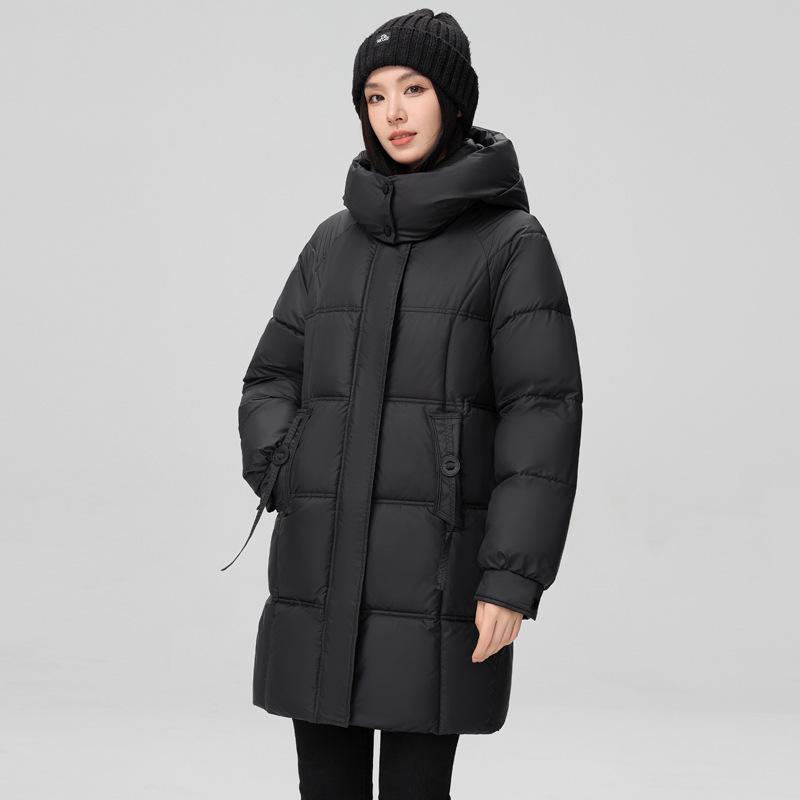 Women's 2024 Korean Harajuku Hooded Cotton Jacket - Winter Warm Detachable Mid-Length Coat