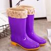 Medium tube non-slip waterproof shoes jelly rain shoes rain boots water boots thermal cover shoes women's adult fashion long tube