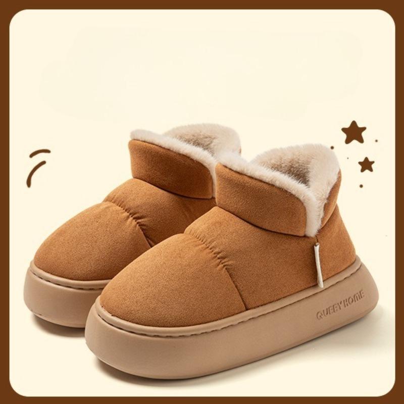 

Platform Outdoor Women s Cotton Shoes Warm Fluffy Soft Sole Faux Fur Cozy Thick Heel Winter Ladies Snow Boots for Cold Weather 44-45
