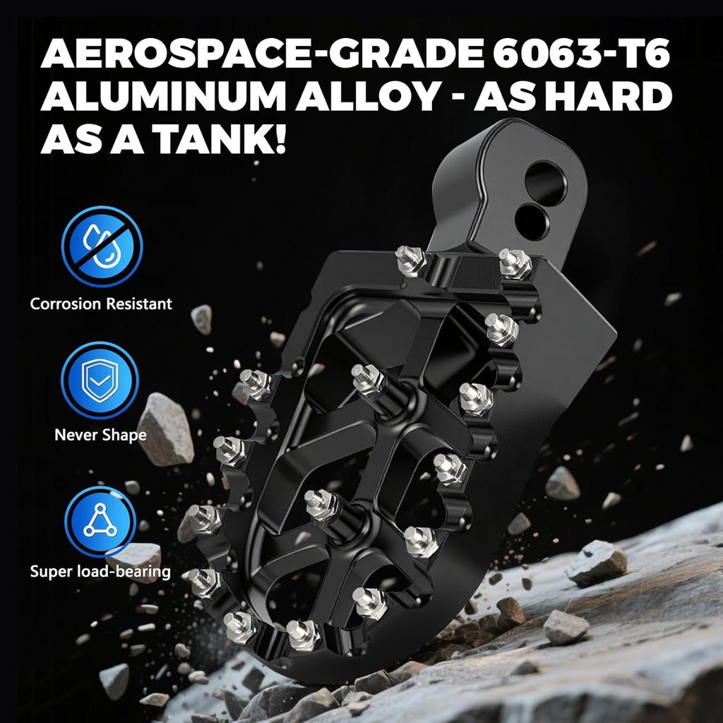 Dirt Bike Foot Pegs Footpegs Rest Pedal CNC For MX 650 500 MX650 MX500 SX500 Electric Dirt Bike Black