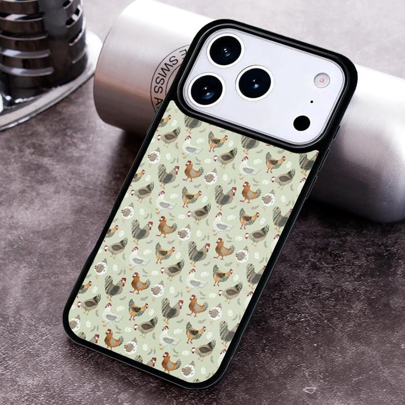 Bright Pattern with Roosters Phone Case For iPhone 17 16 15 14 13 12 11 Pro Max Plus 17Air Soft Silicone Cover