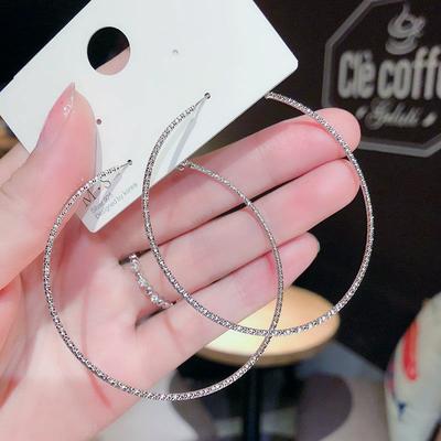 Geometric Metal Hoop Earrings for Women Jewelry Gift Carve Serrations Round Circle Earrings Trendy Exaggerate Statement Earring