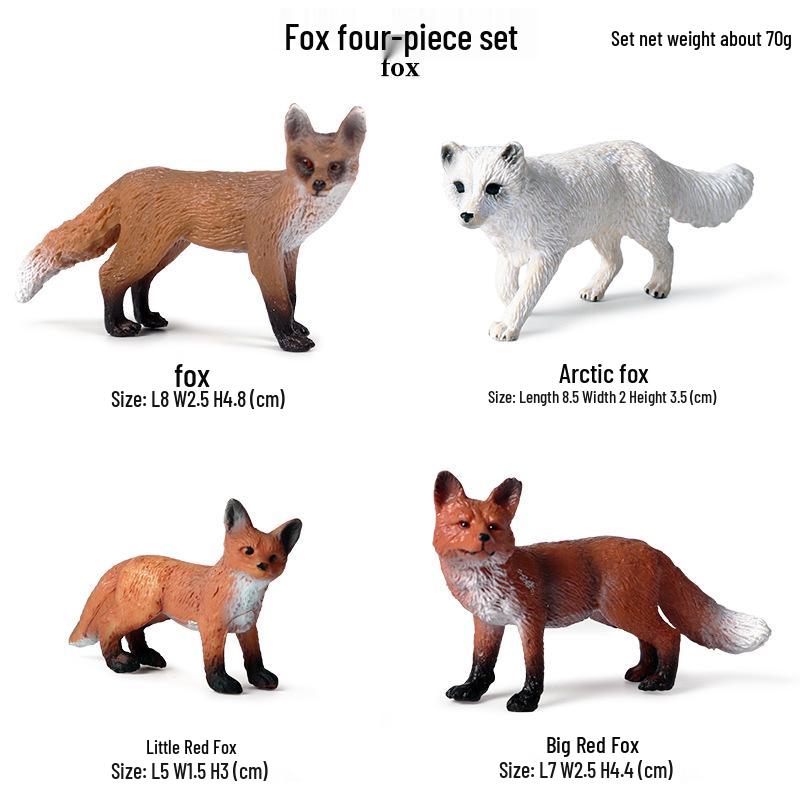 Realistic Animal Models: White Fox, White-tailed Deer, Arctic Fox Children's Gift Toys