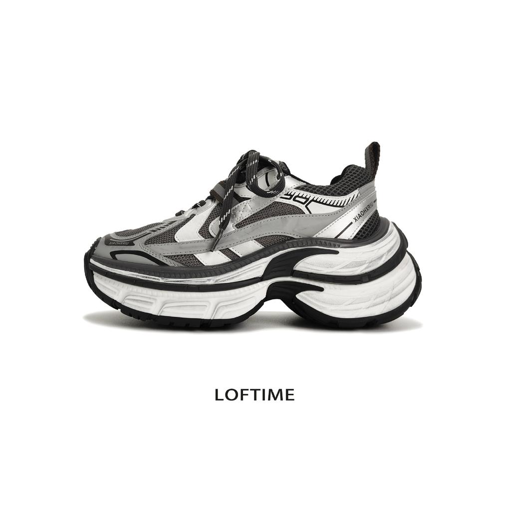 Cowhide version~ 6CM shock absorption and non-slip thick sole 2025 autumn new old mesh breathable sports Paris dad shoes