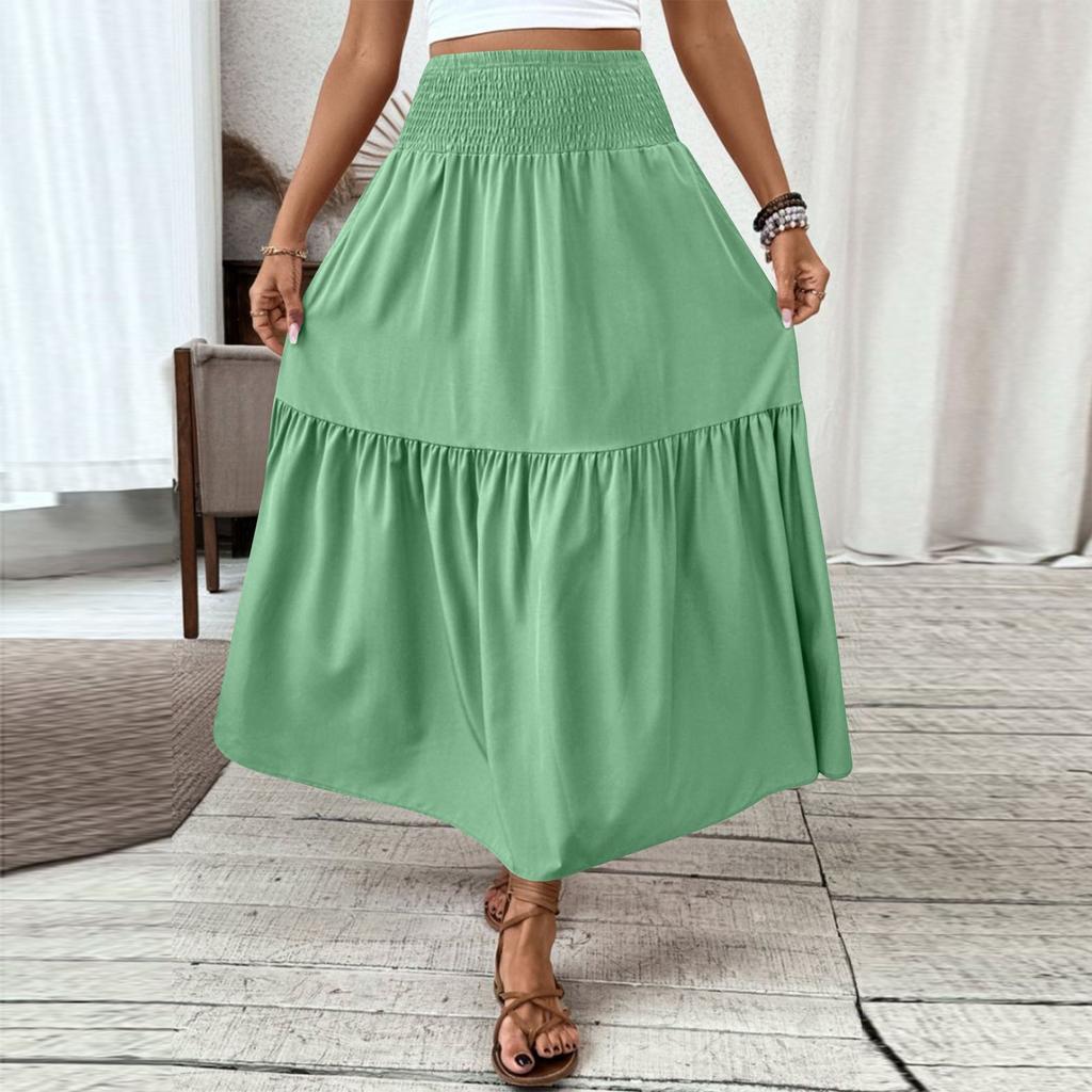 Dámská móda Plisovaná Květinový potisk Elastický pas Volná A-linie Kapsa Spojovaná Sukně