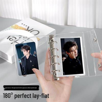 M5 Tragbares A6/A7 Ringbuch-Album mit transparenter PVC-Hülle zur Aufbewahrung von Idol-Fotokarten
