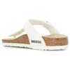 Birkenstock Gizeh Leather Minimalist Casual Rubber Sole Anti-Wear Flip Flops Women Footwear White Brown 0043733