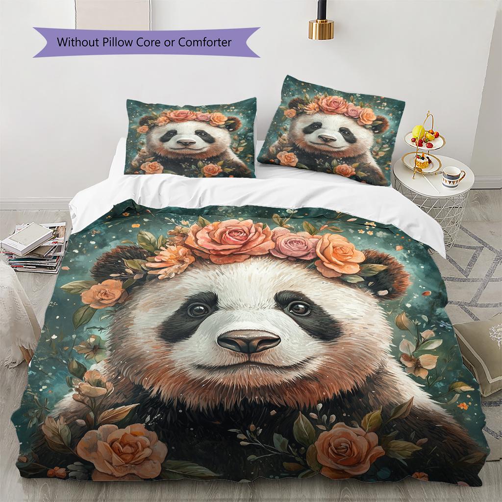 Animal  Pattern Bedding Quilt Set Quilt Cover Pillowcase Home Decoration  Gift (1 * duvet cover + 2 * pillowcase, without core)