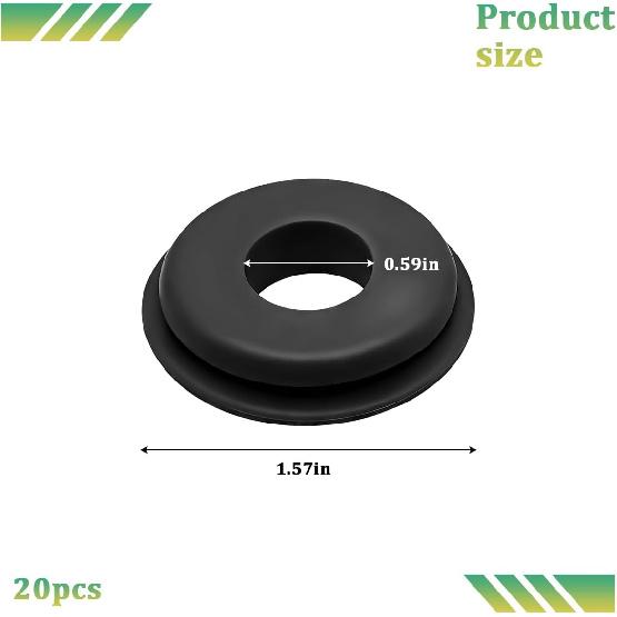 20PCS Car Glad Hand Seals, Rubber Round Vehicle Gladhand Gasket, 10028 Automotive Glad Hand Seal Washer Elastic Grommets, Universal for Semi Truck