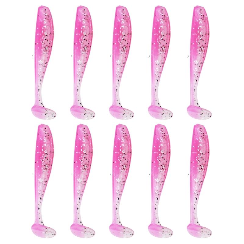 10Pcs Soft Lures Worm Baits Small Fishes Tail Swimbaits Lures Fishing Baits