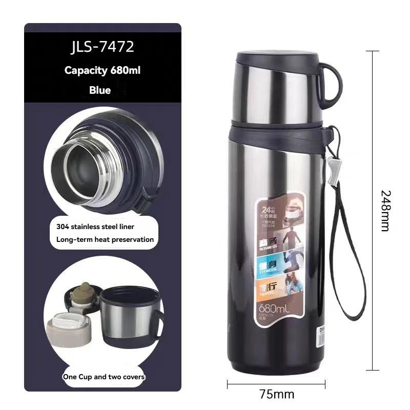 Cup Stainless Steel Thermos Bottle Large Capacity Outdoor Water Bottle with Rope Tumbler Vacuum Flasks Thermo Bottle 680/800ML