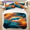 Miami Dolphins Football Spirit Three-piece Set(1 * Duvet Cover + 2 * Pillowcase, Without core)Bedding Set Duvet Cover and Pillowcase