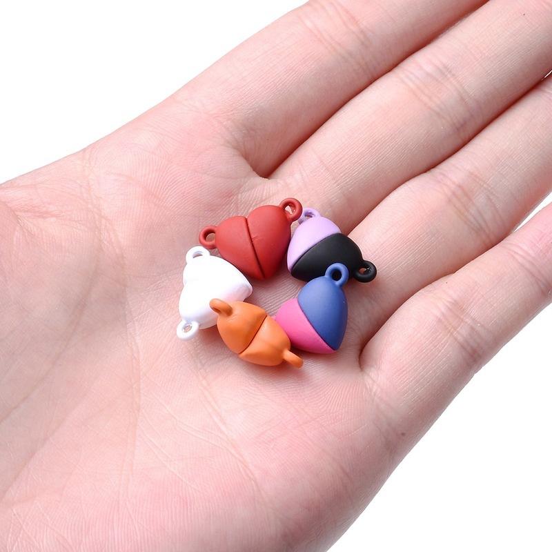 5párový magnetický konektor se srdíčkovou sponou Koneční přívěsky na šperky spony Náhrdelník pro pár
