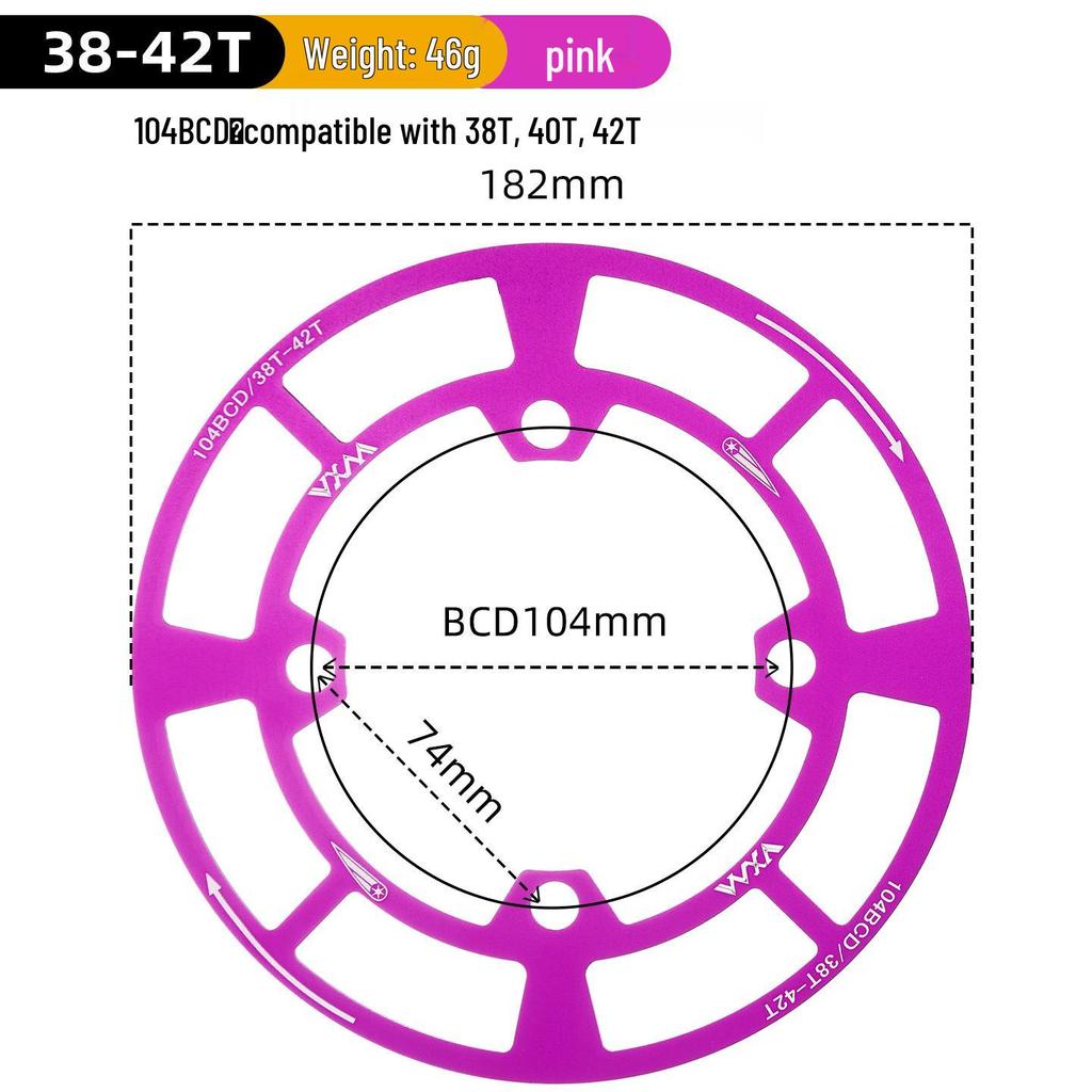 Protector de cadena de aluminio para bicicleta de montaña 104BCD, cubierta de piñón
