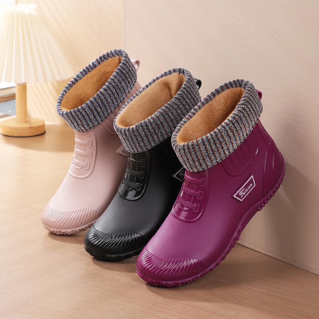 Spring and summer medium and low tube anti-shoe women's rain shoes women's rain boots soft outdoor wear autumn and winter non-slip short tube 