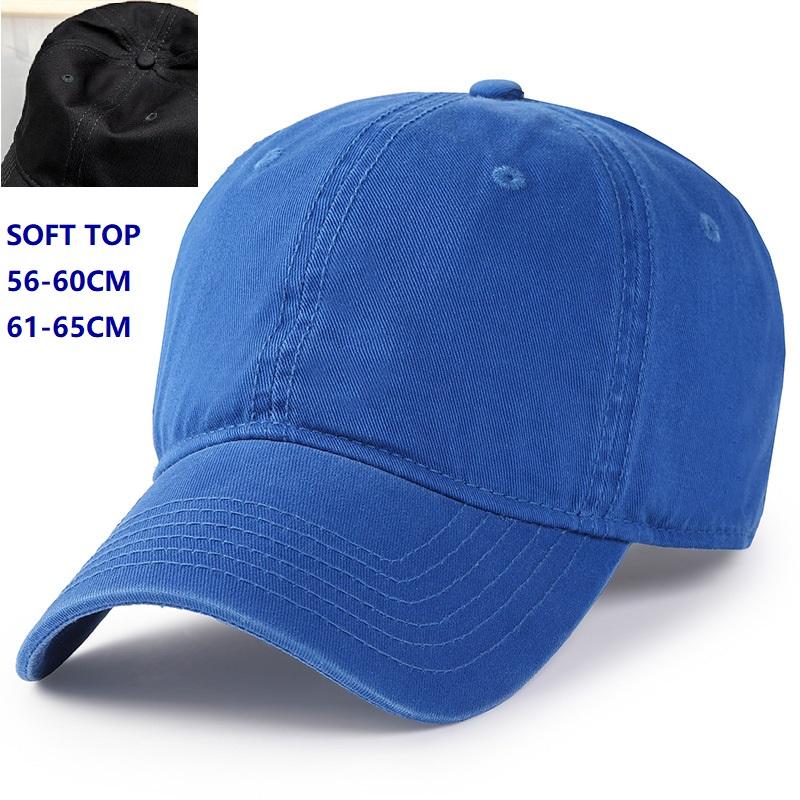 Soft Top Cotton Men Women Oversize XXL Baseball Caps Adjustable Dad Hat for Big Heads 57-65cm Extra Large Low Profile Golf Hats