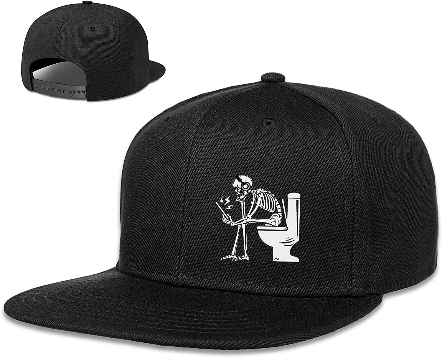 

Кепки со скелетом и унитазом Snapback для унисекс-плоская шляпа-кляпка Унисекс Шляпы Snapback черная бейсболка в подарок для унисекс